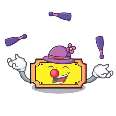 Hokkabazlık bilet maskot karikatür tarzı vektör çizim