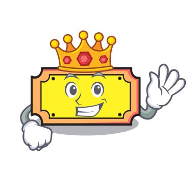 Kral bilet maskot karikatür tarzı vektör çizim