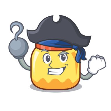 Korsan krem kavanoz karakter karikatür vektör çizim