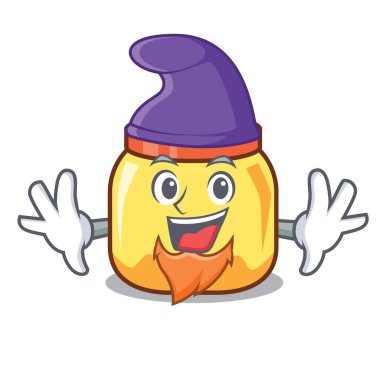 Elf krem kavanoz karakter karikatür vektör çizim