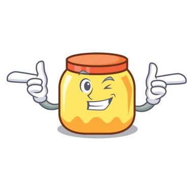 Wink krem kavanoz karakter karikatür vektör çizim