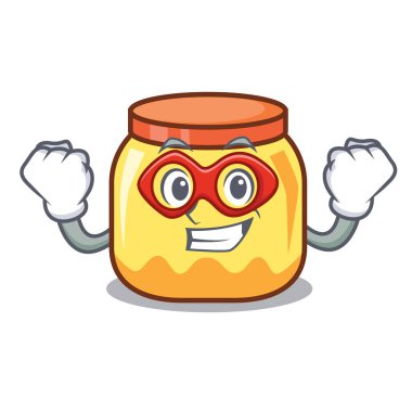 Süper kahraman krem kavanoz karakter karikatür vektör çizim