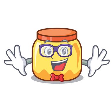 İnek krem kavanoz karakter karikatür vektör çizim