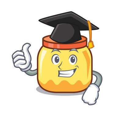 Mezuniyet krem kavanoz karakter karikatür vektör çizim