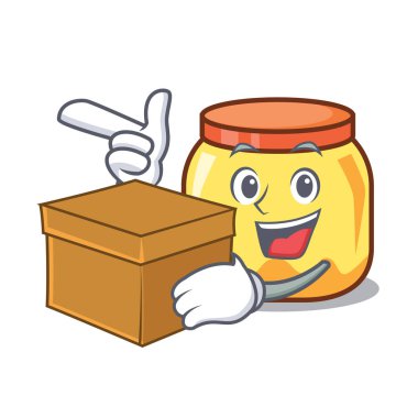 Kutu krem kavanoz karakter karikatür vektör çizim ile