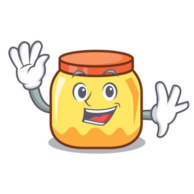 Krem kavanoz karakter karikatür vektör çizim sallayarak