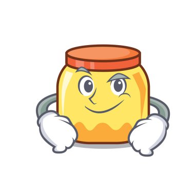 Smirking krem kavanoz karakter karikatür vektör çizim