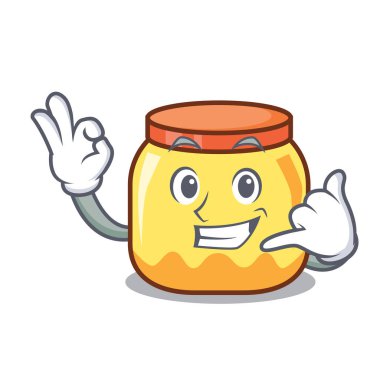 Bana krem kavanoz maskot karikatür vektör çizim de