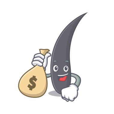 Para çantası saç karakter karikatür tarzı vektör çizim ile