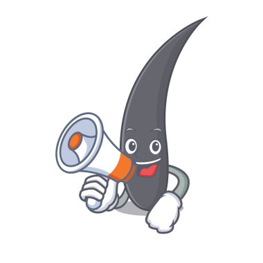 Megafon saç karakter karikatür tarzı vektör çizim ile