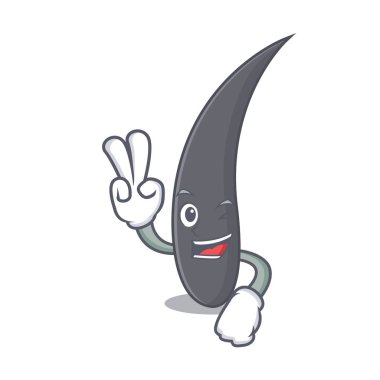 İki saç karakter karikatür tarzı vektör çizim parmak