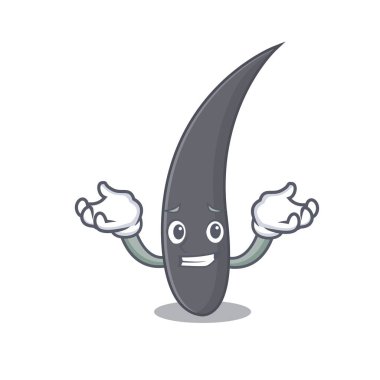 Sırıtan saç karakter karikatür tarzı vektör çizim