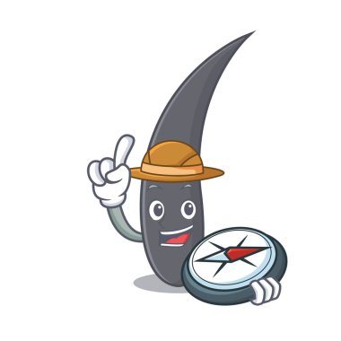Explorer saç maskot karikatür tarzı vektör çizim
