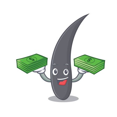 Para çantası saç maskot karikatür tarzı vektör çizim ile