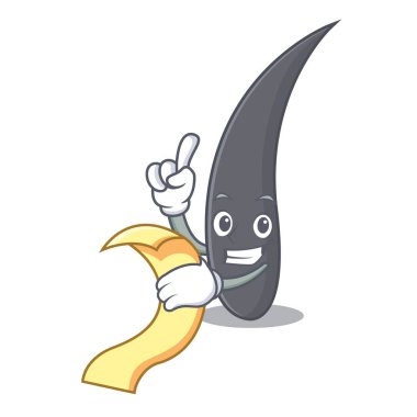 Menü saç maskot karikatür tarzı vektör çizim ile