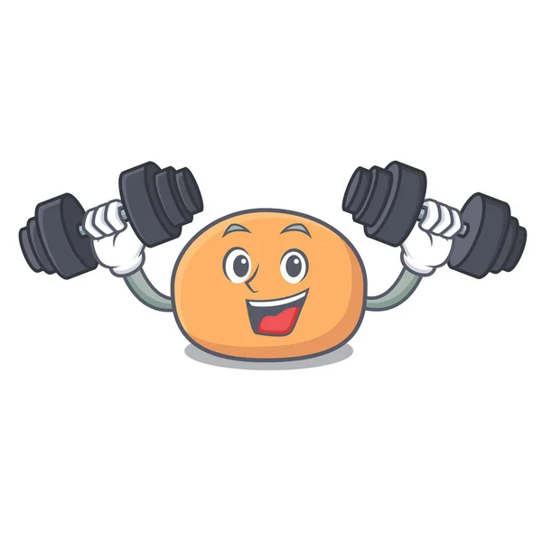 Fitness Mochi Karakter Gambar Vektor Gaya Kartun - Stok Vektor