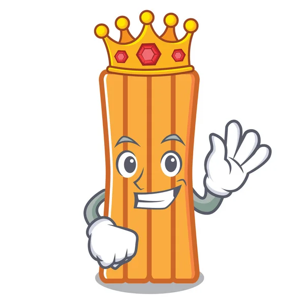 Rei Colchão Mascote Cartoon Vetor Ilustração — Vetor de Stock