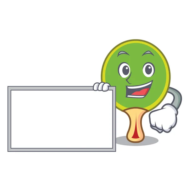Board Ping Pong Racket Character Cartoon Vector Illustration — Stock Vector