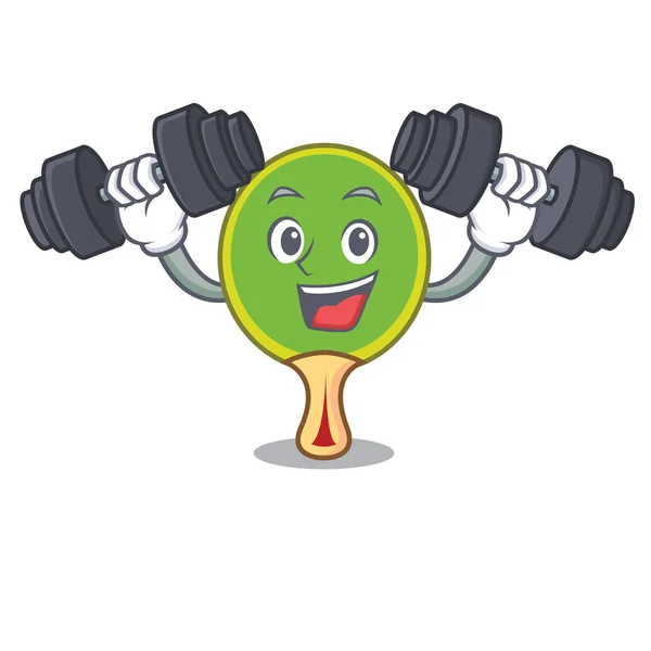 Fitness Ping Pong Raqueta Personaje Dibujo Animado Vector Ilustración — Vector de stock