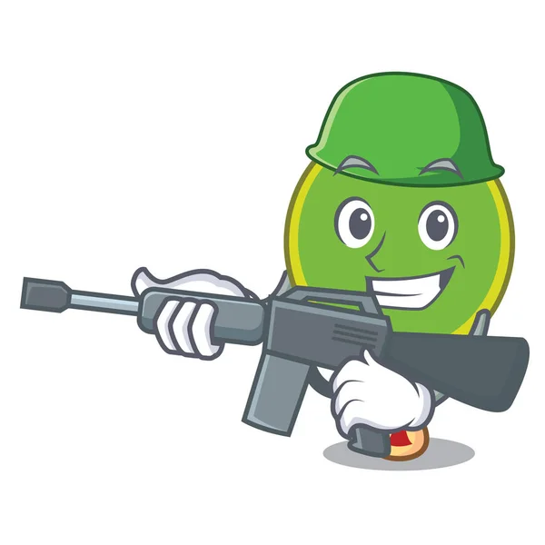 Armée Ping Pong Raquette Personnage Dessin Animé Vecteur Illustration — Image vectorielle