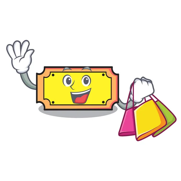 Compras Carácter Caricatura Estilo Vector Ilustración — Vector de stock