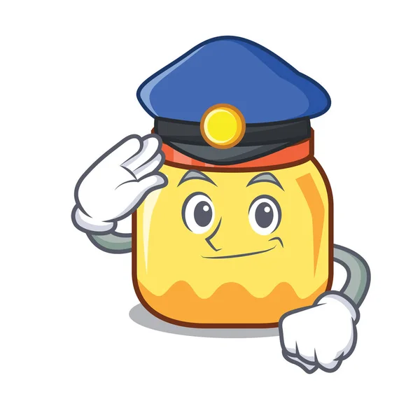 Police Cream Jar Character Cartoon Vector Illustration — Stock Vector