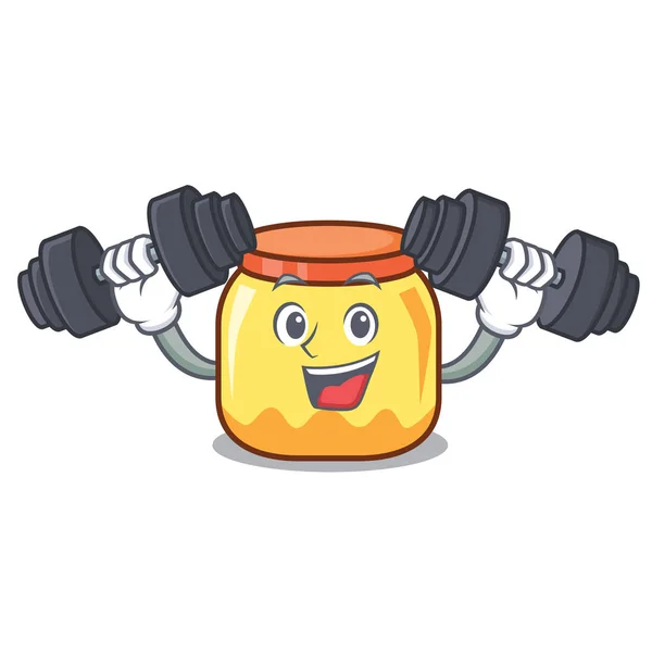 Fitness Cream Jar Karakter Gambar Vektor Kartun - Stok Vektor
