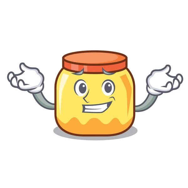 Grinning Creme Jar Personagem Desenho Animado Vetor Ilustração —  Vetores de Stock