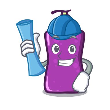 Mimar shampo karakter karikatür tarzı vektör çizim