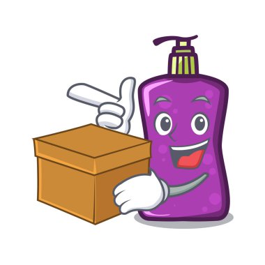 Kutusu shampo karakter karikatür tarzı vektör çizim ile