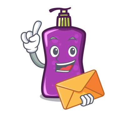 Zarf shampo karakter karikatür tarzı vektör çizim ile