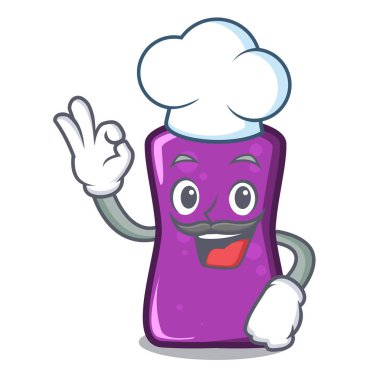 Şef shampo karakter karikatür tarzı vektör çizim