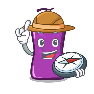 Explorer shampo maskotu karikatür tarzı vektör çizim