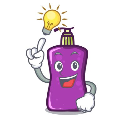 Bir fikir shampo maskotu karikatür tarzı vektör çizim var
