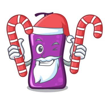 Santa şeker shampo maskotu karikatür tarzı vektör çizim ile