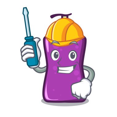 Otomotiv shampo maskotu karikatür tarzı vektör çizim