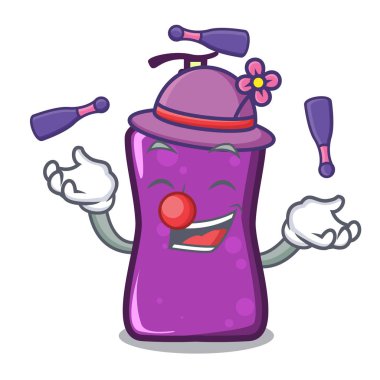 Shampo maskotu karikatür tarzı vektör çizim hokkabazlık