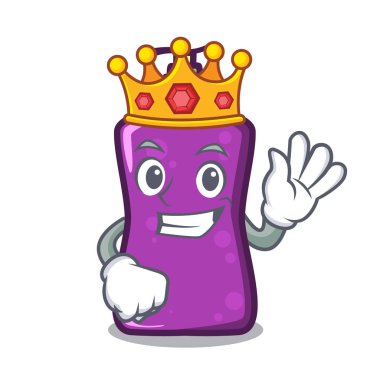 Kral shampo maskotu karikatür tarzı vektör çizim