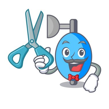 Ambu torbası karakter karikatür vektör çizim berber