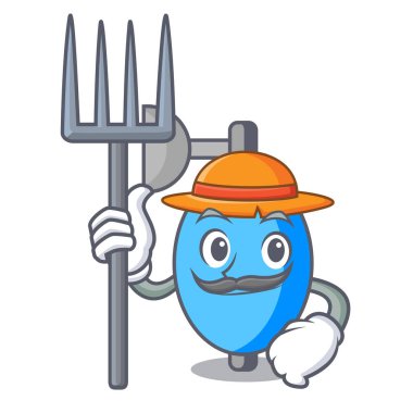 Çiftçi ambu torbası karakter karikatür vektör çizim