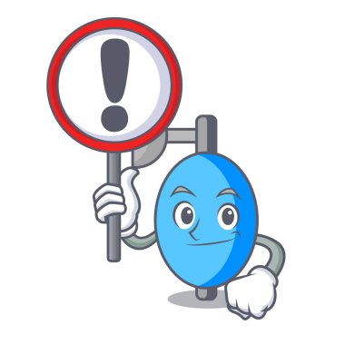 İşareti ambu torbası karakter karikatür vektör çizim ile