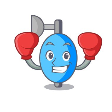 Boks ambu torbası karakter karikatür vektör çizim