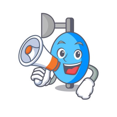 Megafon ambu torbası karakter karikatür vektör çizim ile