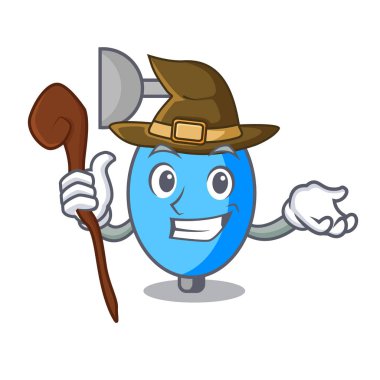 Cadı ambu torbası maskot karikatür vektör çizim