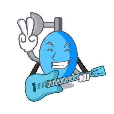 Gitar ambu torbası maskot karikatür vektör çizim ile