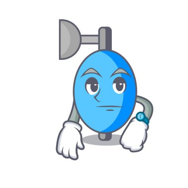 Ambu torbası maskot karikatür vektör çizim bekliyor