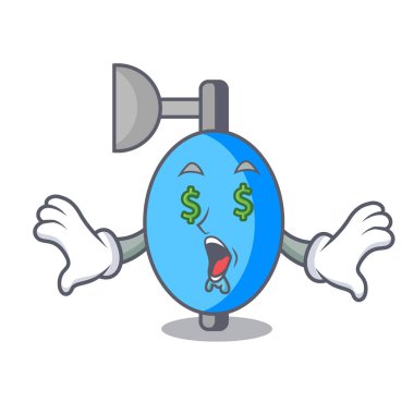 Para göz ambu torbası maskot karikatür vektör çizim