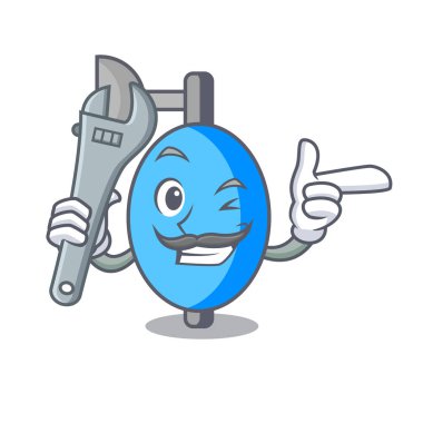 Mekanik ambu torbası maskot karikatür vektör çizim