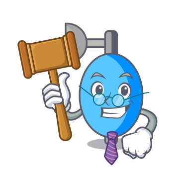 Yargıç ambu torbası maskot karikatür vektör çizim