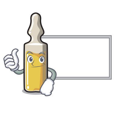 Başparmak yukarıya kurulu ampül karakter karikatür tarzı vektör çizim ile